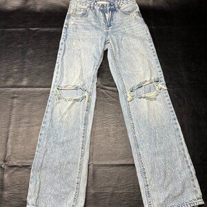 Stradivarius Straight Leg Ripped Jeans